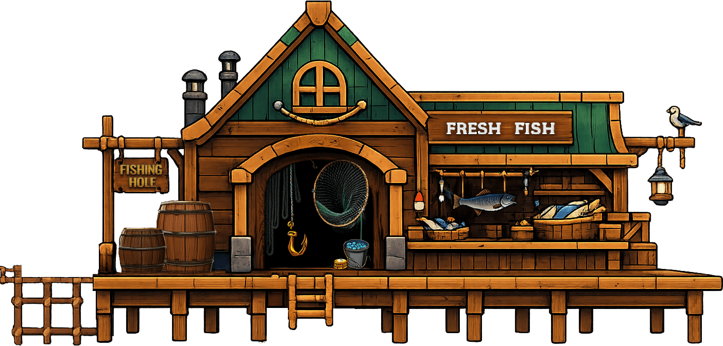 A fish market stall at port