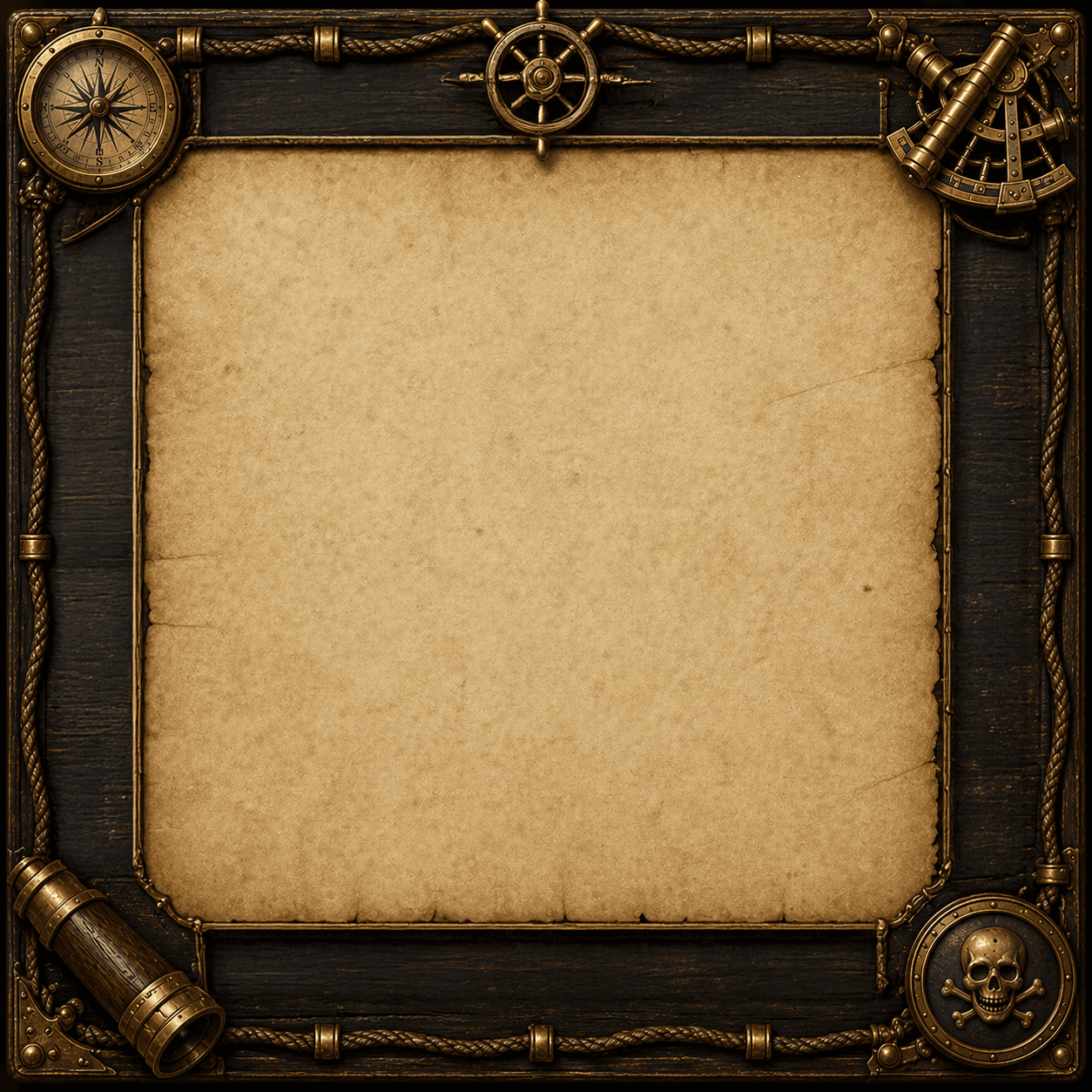 A parchment treasure map event card